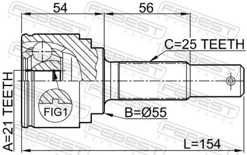 FEBEST Joint Kit, drive shaft (0210-QG15)