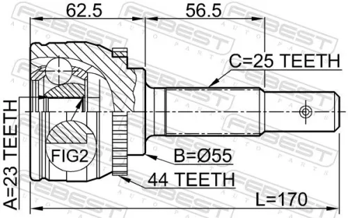 FEBEST Joint Kit, drive shaft (0210-QG18DEA44)