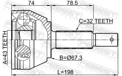 FEBEST Joint Kit, drive shaft (0210-Y62)