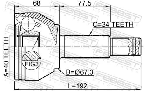 FEBEST Joint Kit, drive shaft (0210-Z62R)