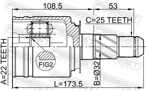 FEBEST Joint Kit, drive shaft (0211-FX35RH)