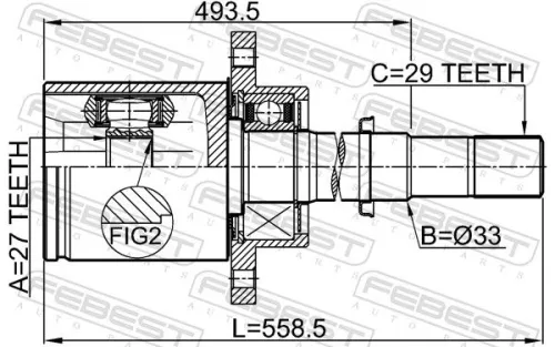 FEBEST Joint Kit, drive shaft (0211-J32RH)