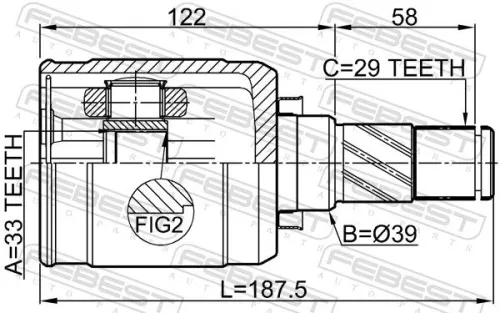 FEBEST Joint Kit, drive shaft (0211-MR20MTLH)