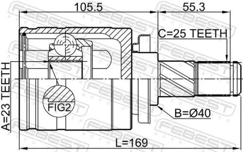 FEBEST Joint Kit, drive shaft (0211-P10LH)