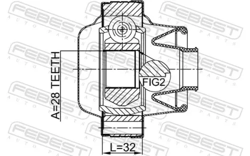 FEBEST Joint, propshaft (0211-S51SHA)