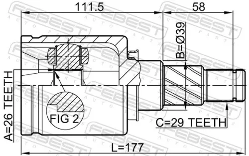 FEBEST Joint Kit, drive shaft (0211-T30LH)
