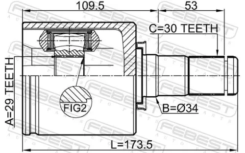 FEBEST Joint Kit, drive shaft (0211-T31LH)