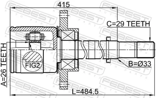 FEBEST Joint Kit, drive shaft (0211-U31RH)