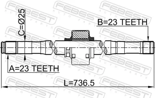 FEBEST Drive Shaft (0212-QG16RH)