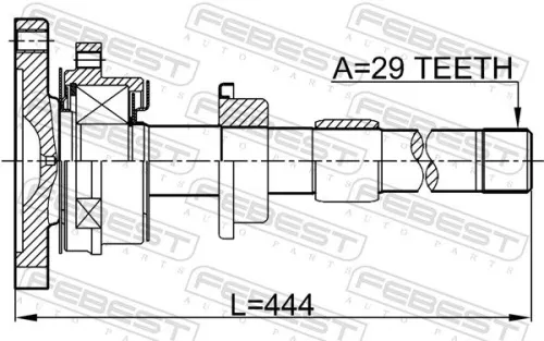 FEBEST Drive Shaft (0212-T30MTRH)