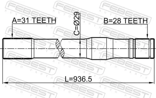 FEBEST Drive Shaft (0212-Y61LH)