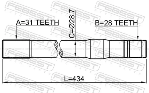 FEBEST Drive Shaft (0212-Y61RH)