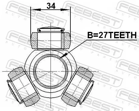 FEBEST Spider Assembly, drive shaft (0216-F50)