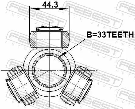 FEBEST Spider Assembly, drive shaft (0216-J10)