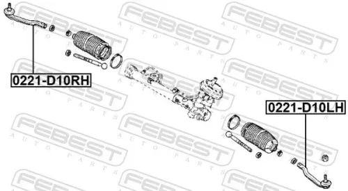 FEBEST Tie Rod End (0221-D10LH)