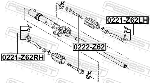 FEBEST Tie Rod End (0221-Z62RH)