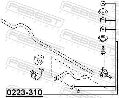 FEBEST Link/Coupling Rod, stabiliser bar (0223-310)