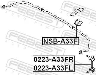 FEBEST Link/Coupling Rod, stabiliser bar (0223-A33FR)