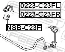 FEBEST Link/Coupling Rod, stabiliser bar (0223-C23FR)