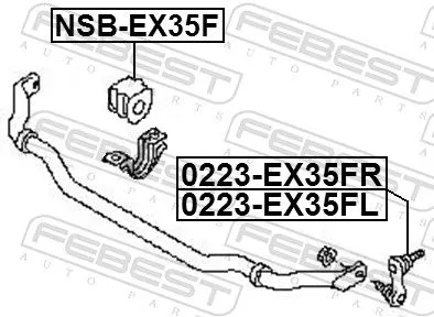 FEBEST Link/Coupling Rod, stabiliser bar (0223-EX35FR)