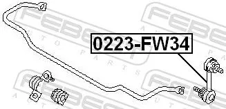 FEBEST Link/Coupling Rod, stabiliser bar (0223-FW34)