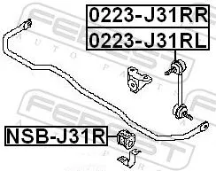 FEBEST Link/Coupling Rod, stabiliser bar (0223-J31RL)