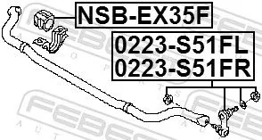 FEBEST Link/Coupling Rod, stabiliser bar (0223-S51FL)