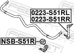 FEBEST Link/Coupling Rod, stabiliser bar (0223-S51RL)