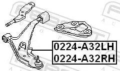 FEBEST Control/Trailing Arm, wheel suspension (0224-A32LH)