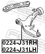 FEBEST Control/Trailing Arm, wheel suspension (0224-J31RH)