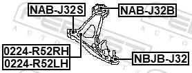 FEBEST Control/Trailing Arm, wheel suspension (0224-R52LH)