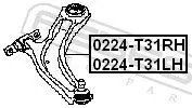 FEBEST Control/Trailing Arm, wheel suspension (0224-T31RH)