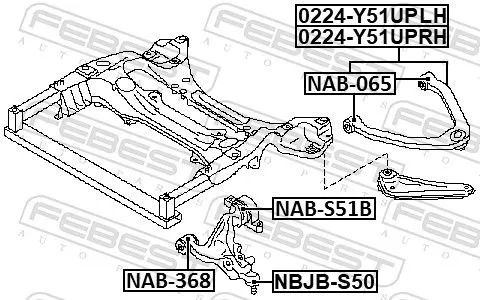 FEBEST Control/Trailing Arm, wheel suspension (0224-Y51UPLH)