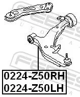 FEBEST Control/Trailing Arm, wheel suspension (0224-Z50RH)