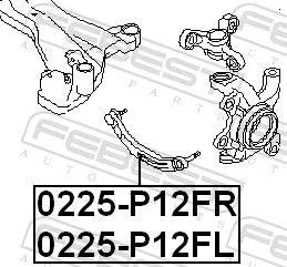 FEBEST Control/Trailing Arm, wheel suspension (0225-P12FR)