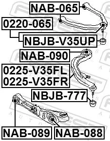 FEBEST Control/Trailing Arm, wheel suspension (0225-V35FR)