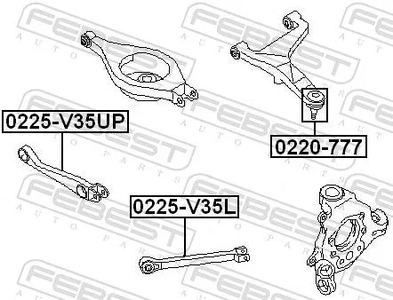 FEBEST Control/Trailing Arm, wheel suspension (0225-V35UP)