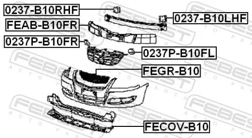 FEBEST Mounting Bracket, bumper (0237-B10RHF)