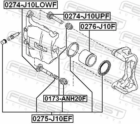 FEBEST Guide Bolt, brake caliper (0274-J10LOWF)