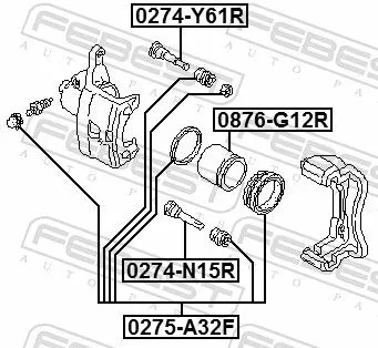 FEBEST Guide Bolt, brake caliper (0274-N15R)