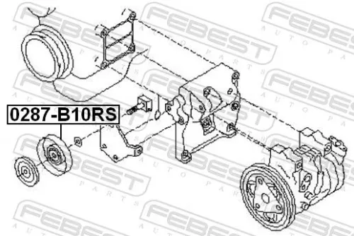 FEBEST Tensioner Pulley, V-ribbed belt (0287-B10RS)