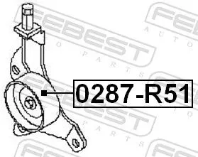 FEBEST Tensioner Pulley, V-ribbed belt (0287-R51)