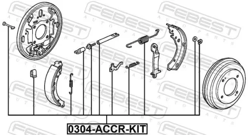 FEBEST Accessory Kit, parking brake shoes (0304-ACCR-KIT)