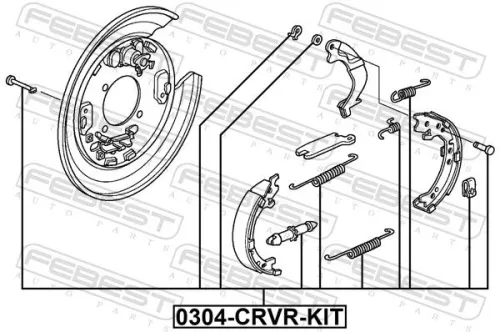 FEBEST Accessory Kit, parking brake shoes (0304-CRVR-KIT)
