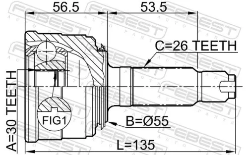 FEBEST Joint Kit, drive shaft (0310-024)