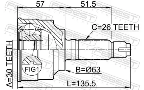 FEBEST Joint Kit, drive shaft (0310-060)