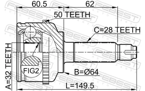 FEBEST Joint Kit, drive shaft (0310-CGA50)