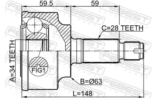FEBEST Joint Kit, drive shaft (0310-CL22)