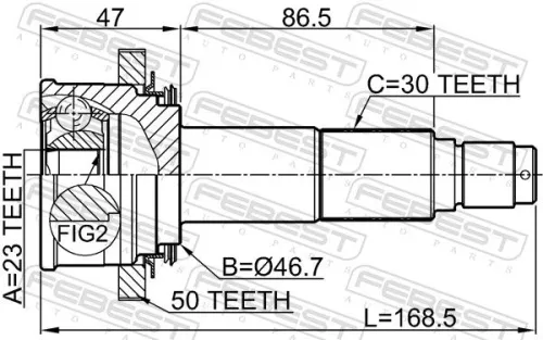 FEBEST Joint Kit, drive shaft (0310-HRV4WDA50)