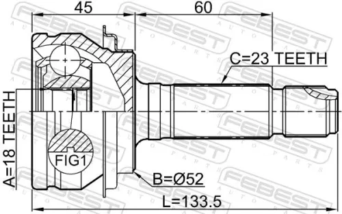 FEBEST Joint Kit, drive shaft (0310-RMR)